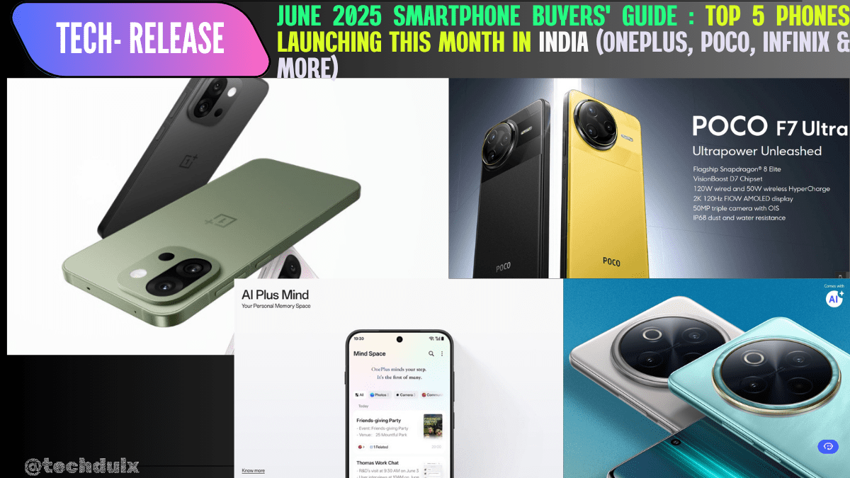 Top 5 Phones Launching This Month in India june 2025 - techdulx